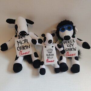 RETRO 2002 Chick-Fil-A Protest Cow Plushies Set of 3
